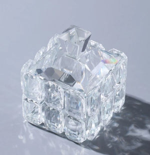 Kristal-glazen bewaardoosje - 3 Kleuren